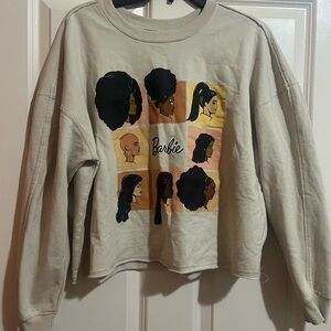 Barbie Cream Sweatshirt with Diverse Profiles